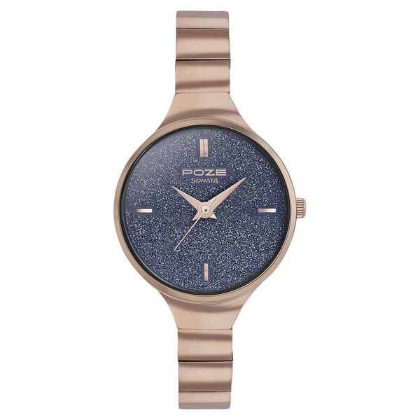 Poze by Sonata Quartz Analog Blue Dial Metal Strap Watch for Women - image number 0