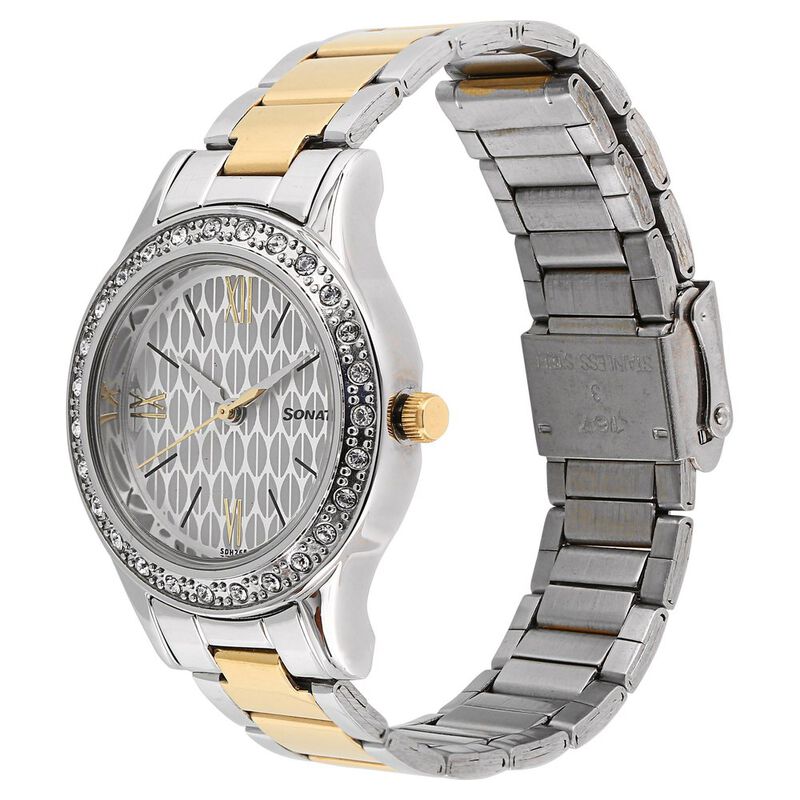 Sonata Stardust White Dial Women Watch With Stainless Steel Strap - image number 1