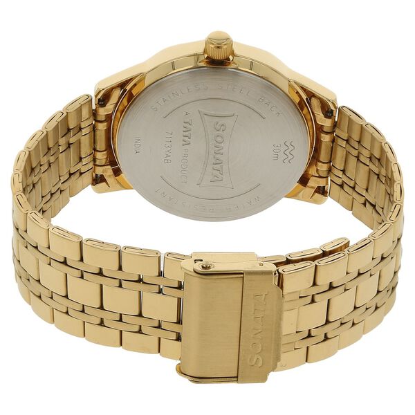 Sonata Quartz Analog Silver Dial Stainless Steel Strap Watch for Men - image number 3