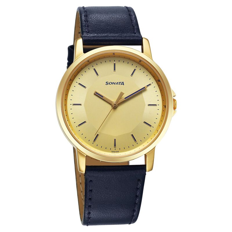 Leather Strap Buy Sonata Watch Buy Sonata Men Brass Dial Leather