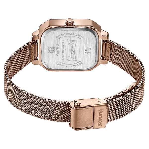 Sonata Modern Edit Quartz Analog Grey Dial Stainless Steel Strap Watch For Women - image number 4