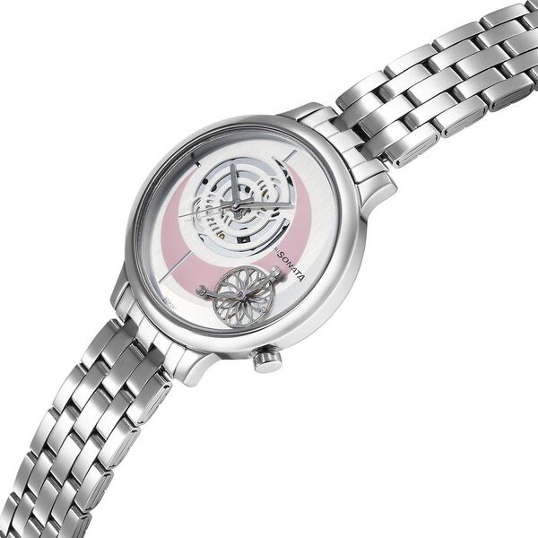 Sonata Unveil Quartz Analog Silver Dial Metal Strap Watch for Women - image number 2