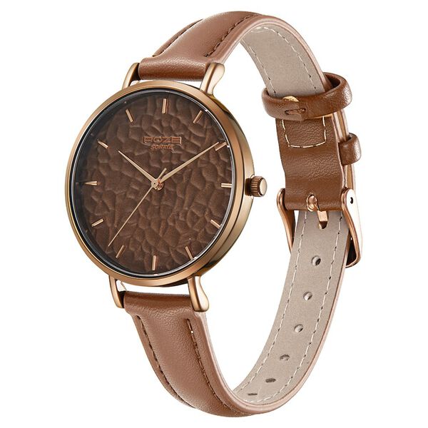 Poze by Sonata Quartz Analog Brown Dial PU Leather Strap Watch for Women - image number 2