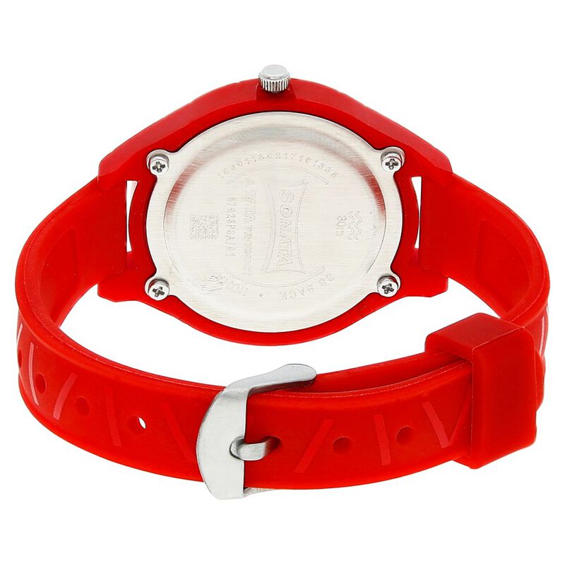 Sonata Colorpop Red Dial Women Watch With Plastic Strap - image number 3