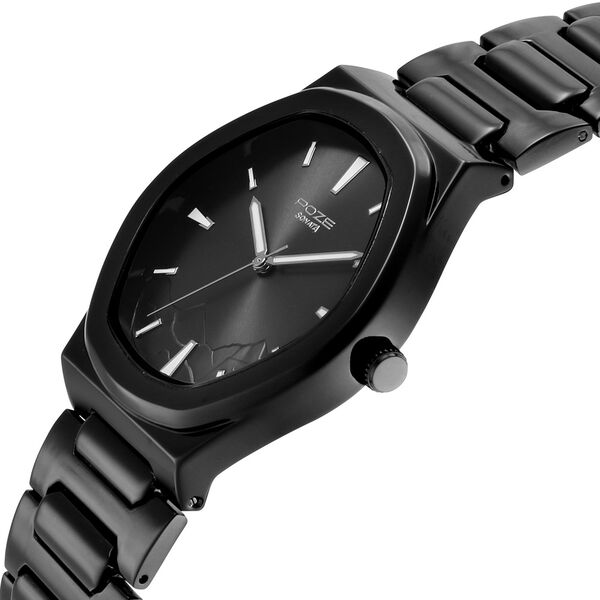 Poze By Sonata Quartz Analog Black Dial Black Metal Strap Watch For Men - image number 4