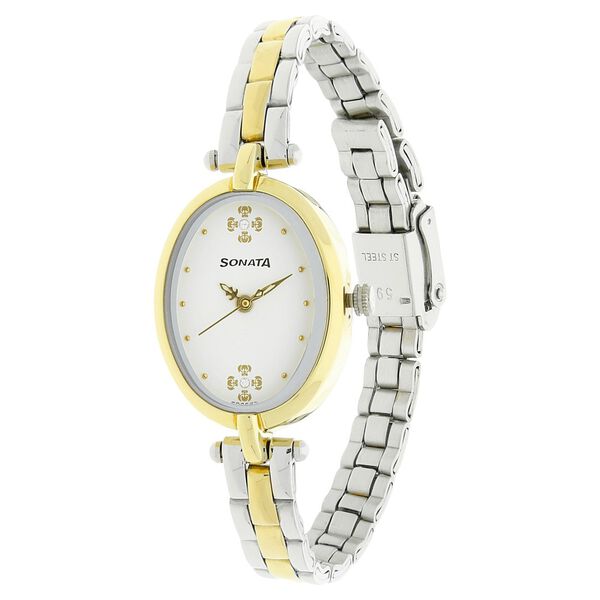 Sonata Wedding White Dial Women Watch With Stainless Steel Strap - image number 1