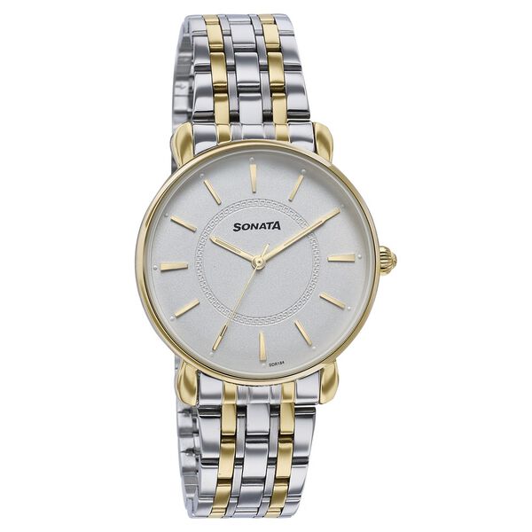 Sonata Wedding Quartz Analog Off White Dial Stainless Steel Strap Watch For Women - image number 1