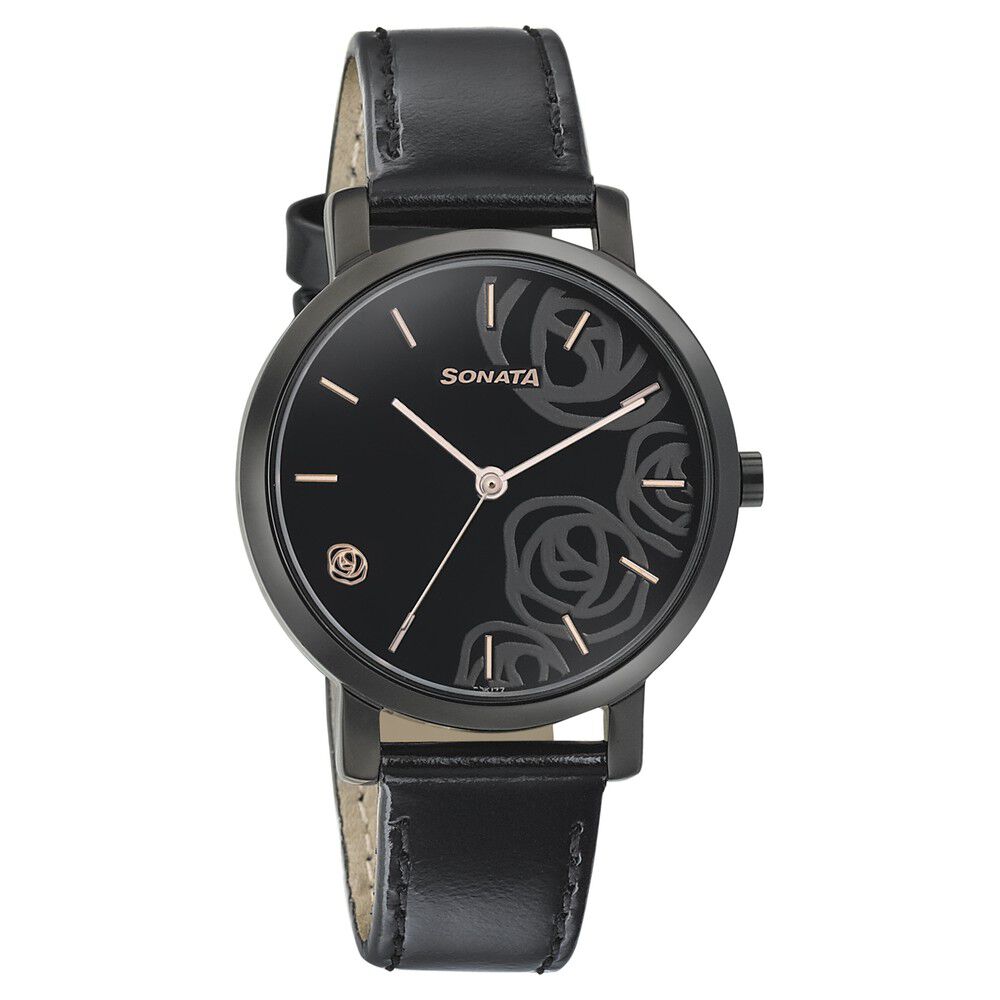 Sonata black sale watch price