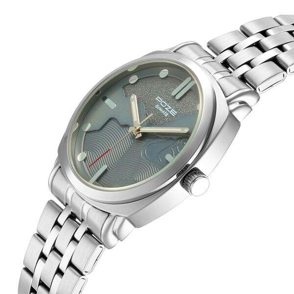 Poze By Sonata Quartz Analog Blue Dial Silver Metal Strap Watch For Men - image number 4