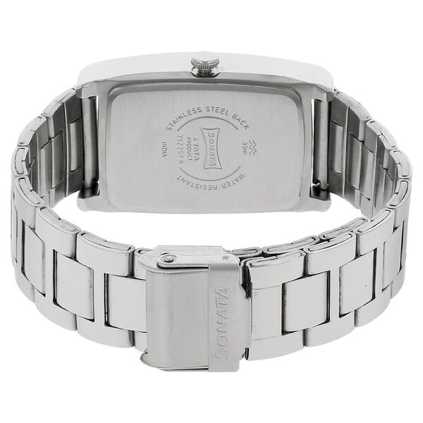 Sonata Quartz Analog Black Dial Stainless Steel Strap Watch for Men - image number 3