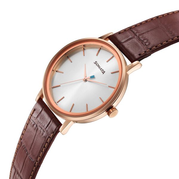Sonata Utsav Quartz Analog Silver Dial Watch for Men - image number 2