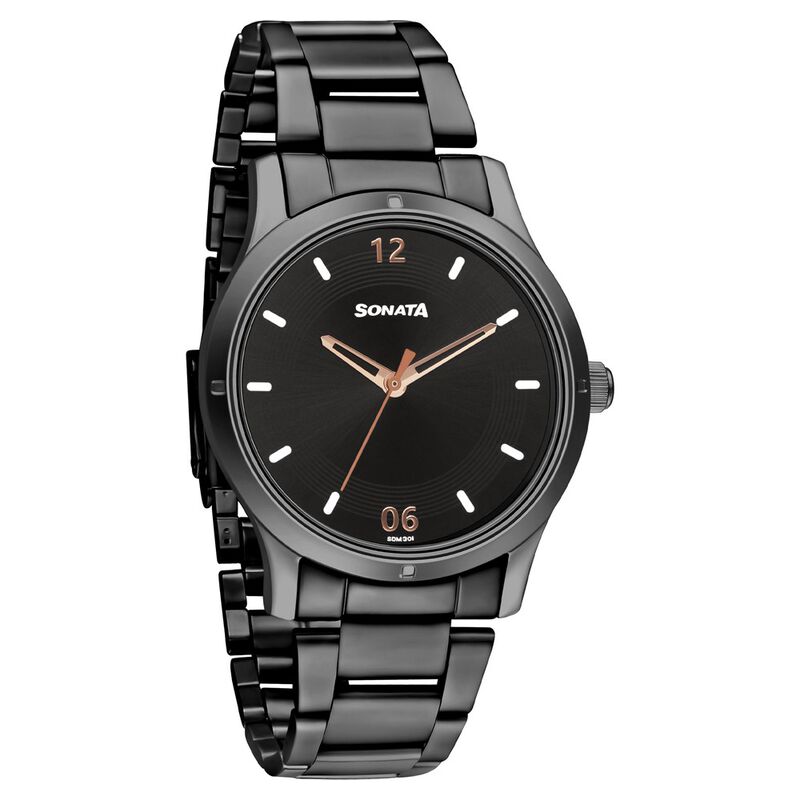 Black Dial Ladies Watch Sonata Company Buy Black Watches For Women