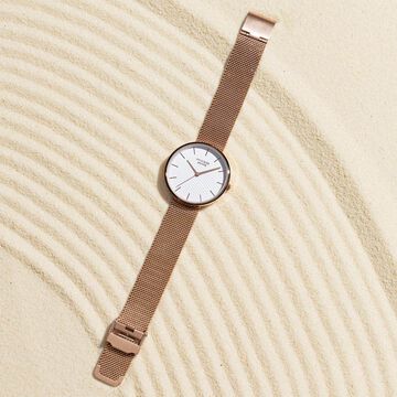 Sonata Poze Quartz Analog White Dial Metal Strap Watch For Women