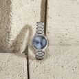 Poze By Sonata Quartz Analog Blue Dial Silver Metal Strap Watch For Women - image number 0