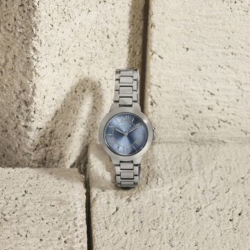 Poze By Sonata Quartz Analog Blue Dial Silver Metal Strap Watch For Women
