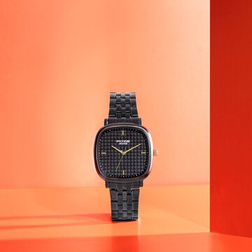 Sonata Poze Quartz Analog Black Dial Black Colour Stainless Steel Strap Watch For Men