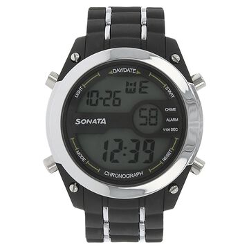 SF Digital Dial Black Plastic Strap Watch for Men