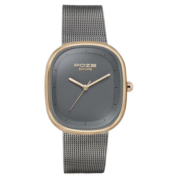 Sonata Poze Quartz Analog Grey Dial Mesh Strap Watch for Women - image number 1