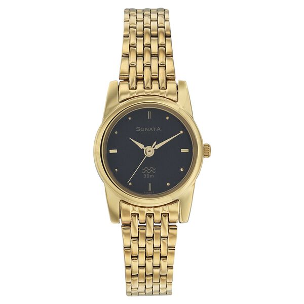 Sonata Quartz Analog Black Dial Strap Watch for Women - image number 0