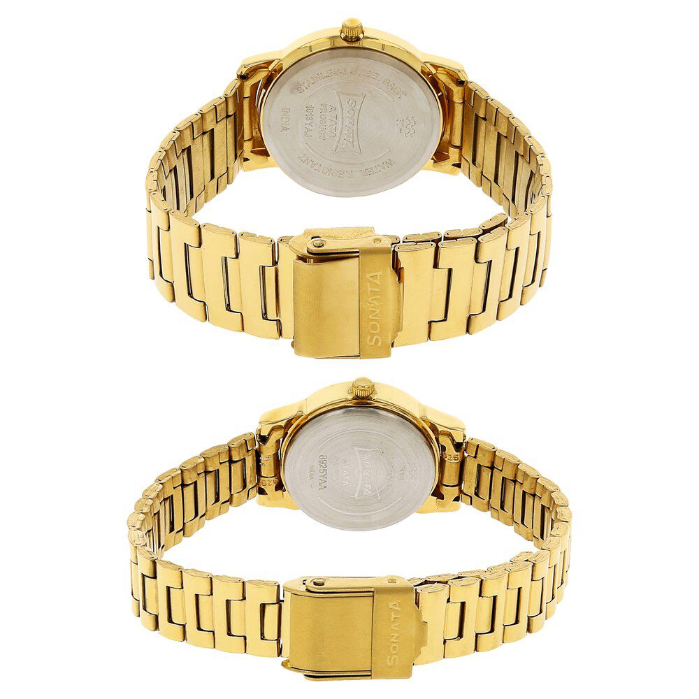 Sonata watch cheap golden colour price