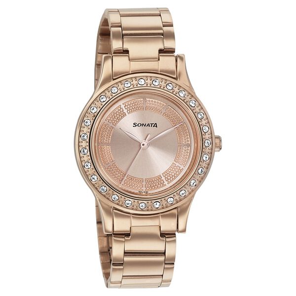 Sonata Blush It Up Rose Gold Dial Women Watch With Stainless Steel Strap - image number 0