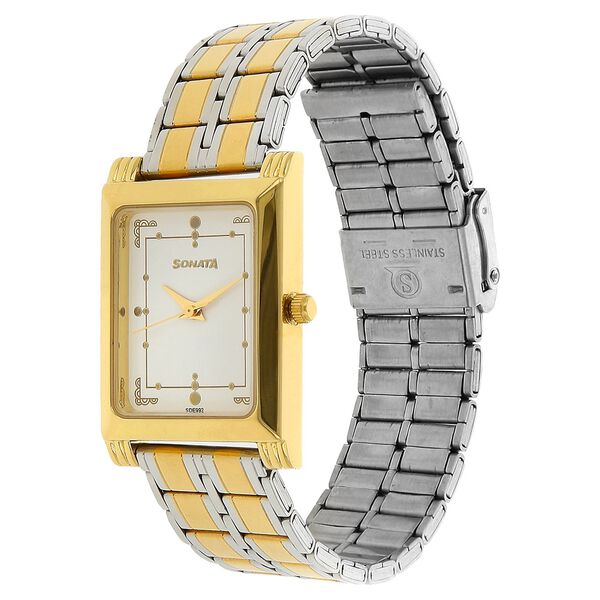 Sonata Quartz Analog White Dial Stainless Steel Strap Watch for Men - image number 1