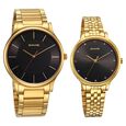 Sonata Pair Quartz Analog Black Dial Stainless Steel Strap Watch for Couple - image number 0