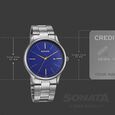 Sonata Aspire Quartz Analog with Date Blue Dial Stainless Steel Strap Watch For Men - image number 3