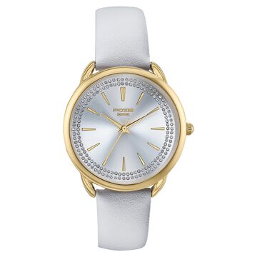 Sonata Poze Quartz Analog Silver Dial Leather Strap Watch For Women