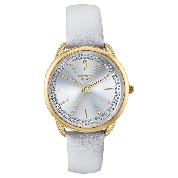 Sonata Poze Quartz Analog Silver Dial Leather Strap Watch For Women - image number 0