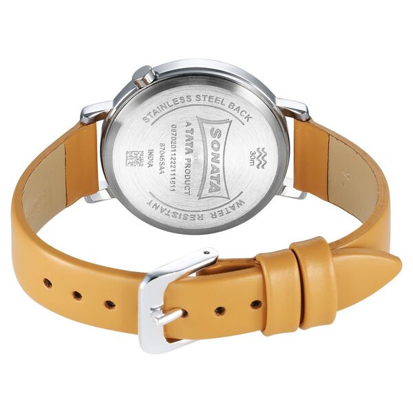 Sonata Essentials Green Dial Leather Strap Watch for Women - image number 3
