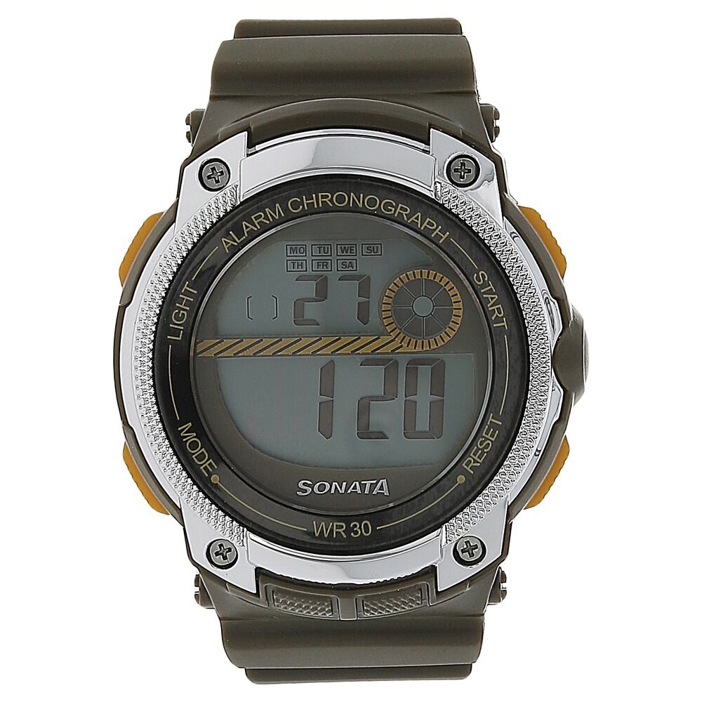 Buy Online SF Digital Dial Grey Plastic Strap Watch for Men nn77005pp02 Sonata