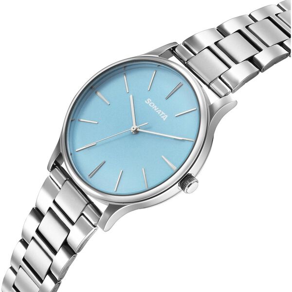 Sonata Aspire Quartz Analog Blue Dial Stainless Steel Strap Watch For Men - image number 1