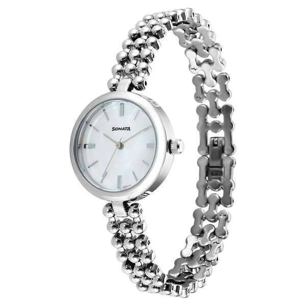 Sonata Festive Quartz Analog White Dial Metal Strap Watch For Women - image number 1