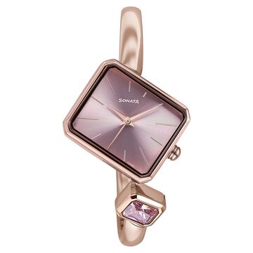 Sonata Wedding Edit Quartz Analog Pink Dial Metal Strap Watch For Women