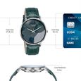 Poze By Sonata Quartz Analog Green Dial Green Leather Strap Watch For Men - image number 3