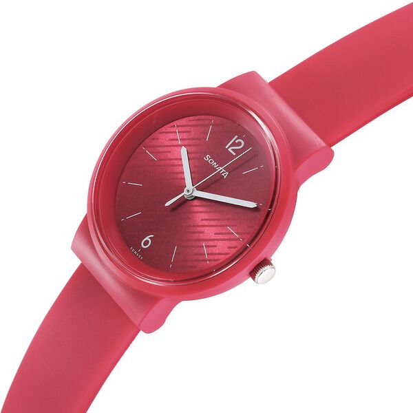 Sonata Splash Quartz Analog Pink Dial Plastic Strap Watch for Women - image number 2
