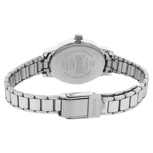 Sonata Quartz Analog Silver Dial Stainless Steel Strap Watch for Women - image number 3