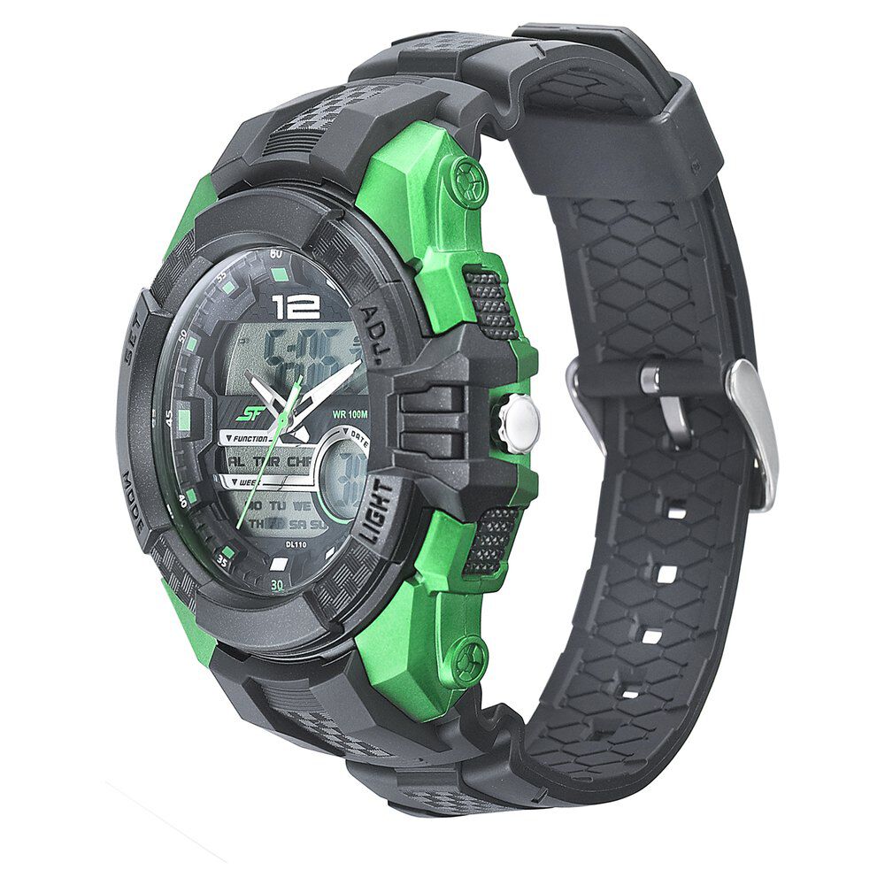 Buy Online SF Quartz Analog Digital Black Dial PU Strap Watch for Men nr77027pp05 Sonata
