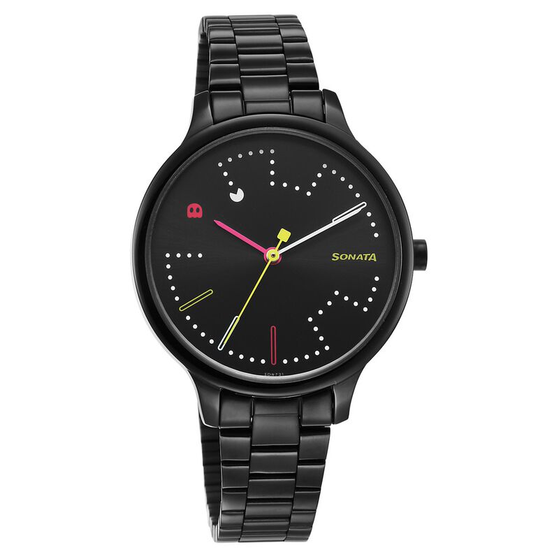 Black Dial Sonata Black Chain Watch Sonata Chain Watches Sonata