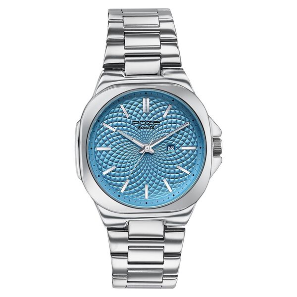Sonata Poze Quartz Analog Blue Dial Silver Colour Stainless Steel Strap Watch For Men - image number 2