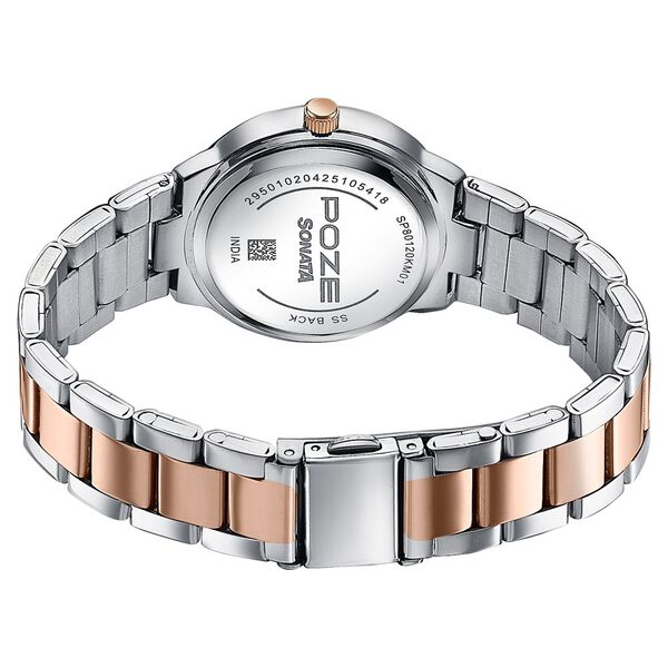 Sonata Poze Quartz Analog Rose Gold Dial Two Toned Colour Stainless Steel Strap Watch For Women - image number 6