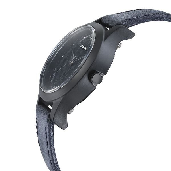 Sonata Essentials Black Dial Women Watch With Leather Strap - image number 2