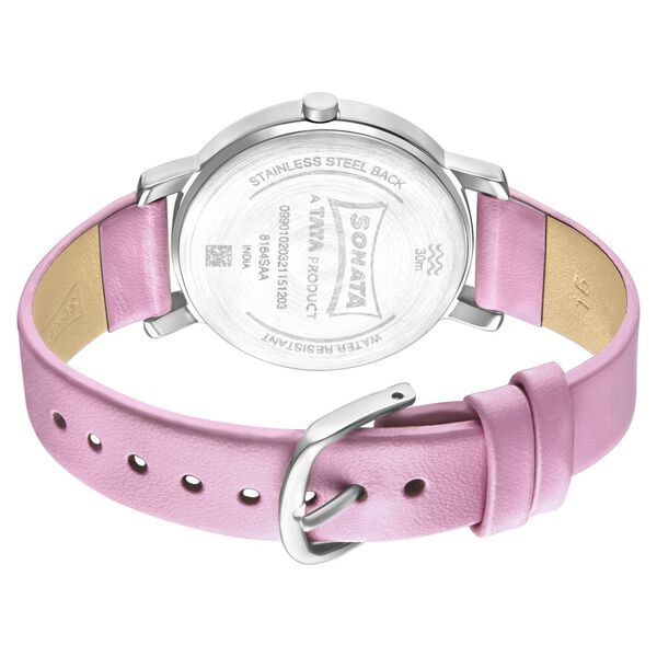 Sonata Play Silver Dial Women Watch With Leather Strap - image number 3