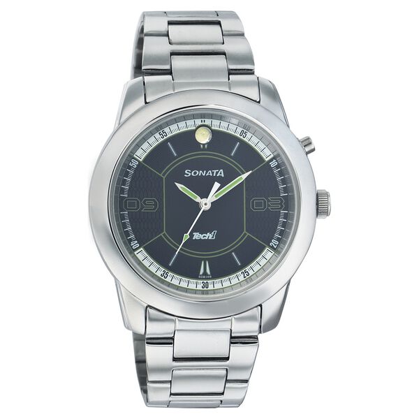 Sonata Quartz Analog Black Dial Metal Strap Watch for Men - image number 0