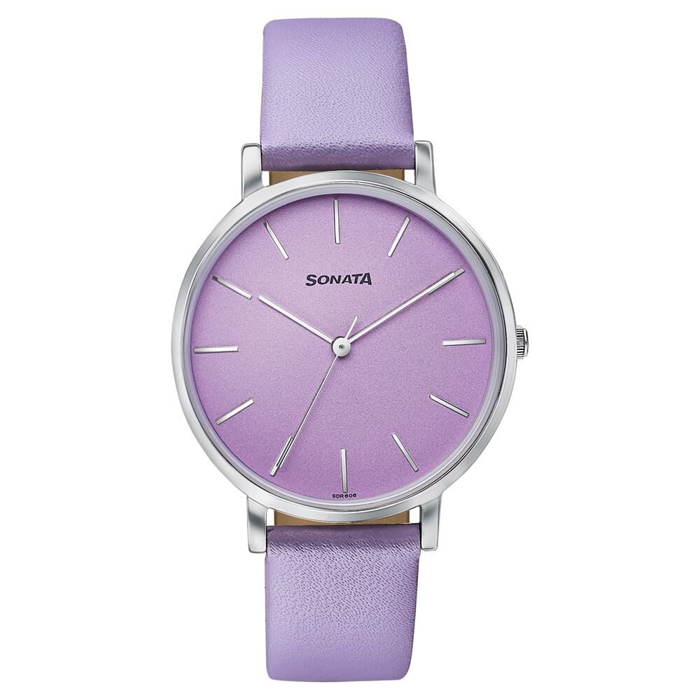 Sonata Pastel Play Quartz Analog Lavender Dial Leather Strap Watch For Women-image-13