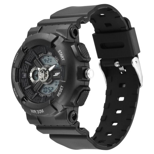 SF Unisex Classic Black Watch with Silver Accents - Timeless Elegance for Every Occasion - image number 2