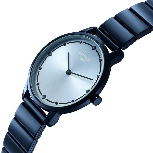 Sonata Sleek Women Ice Blue Dial Ultra-Slim Navy Bracelet Watch - image number 2