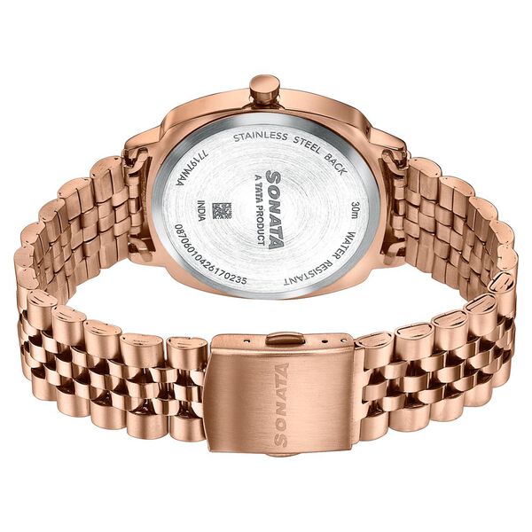 Sonata Vector Blue Dial Rose Gold-Tone Bracelet Watch for Men - image number 6