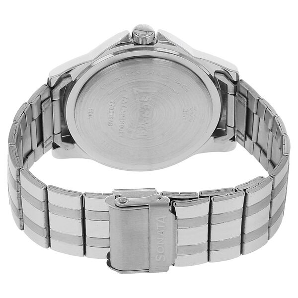Sonata Quartz Analog White Dial Stainless Steel Strap Watch for Men - image number 3